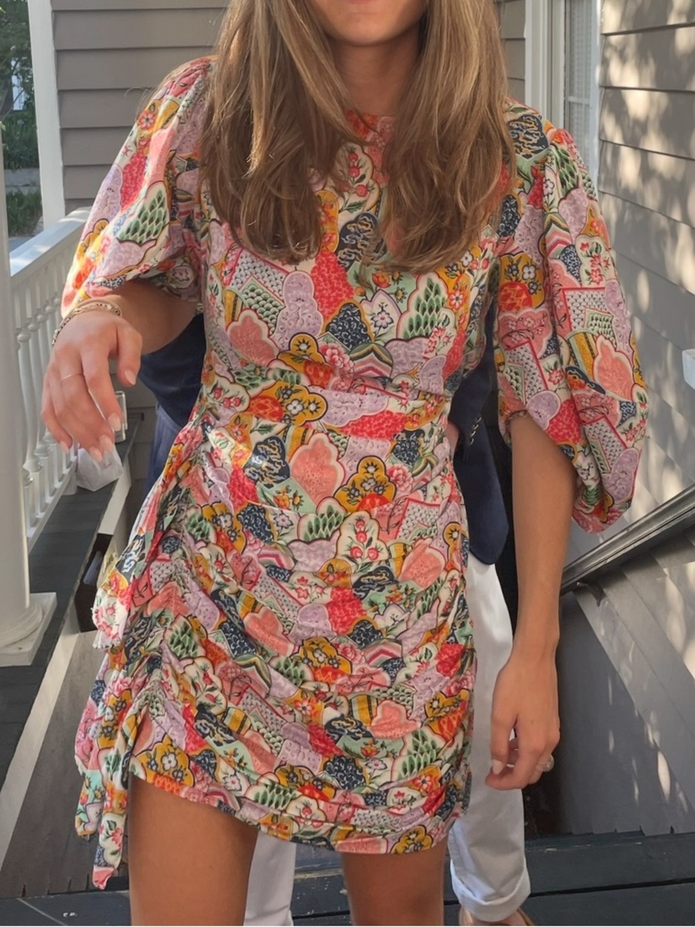 RHODE Pia Puff-Sleeve Mini Dress